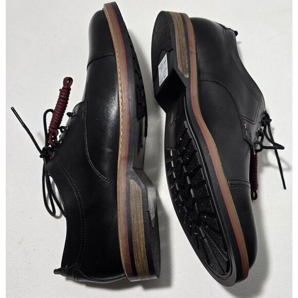 Clarks Mens Pitney Cap Derby Leather Oxfords Dress Shoes Black Lace Up SZ 12 NEW main image 9